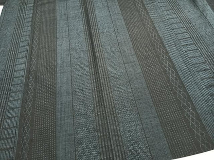 平和屋着物▽上質な紬 単衣 間道 正絹 逸品 AAAZ9198fy