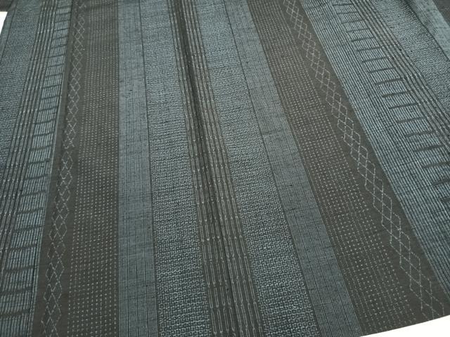 平和屋着物▽上質な紬 単衣 間道 正絹 逸品 AAAZ9198fy