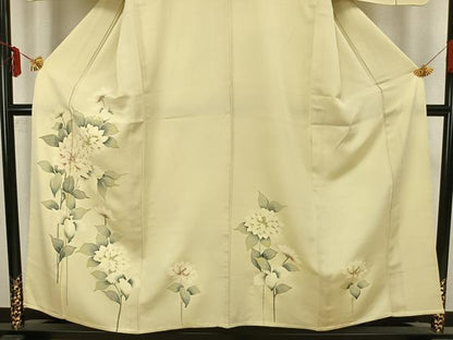 平和屋着物▽訪問着 単衣 刺繍 草花文 正絹 逸品 AAAZ9200fy