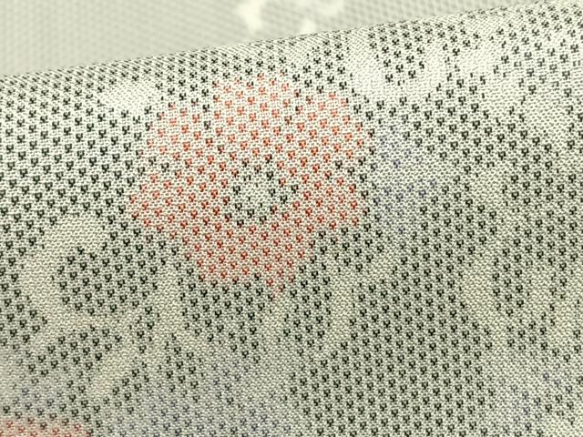 平和屋着物▽お召　単衣　花唐草文　正絹　逸品　未使用　AAAZ9201fy