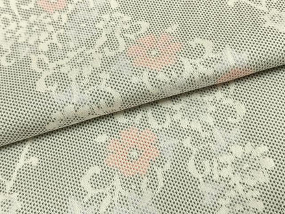 平和屋着物▽お召　単衣　花唐草文　正絹　逸品　未使用　AAAZ9201fy
