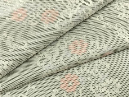 平和屋着物▽お召　単衣　花唐草文　正絹　逸品　未使用　AAAZ9201fy