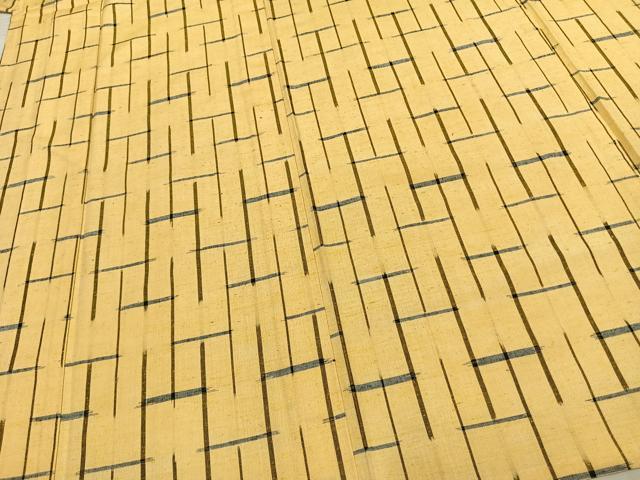 平和屋着物▽上質な紬 単衣 抽象文様 正絹 逸品 AAAZ9203fy