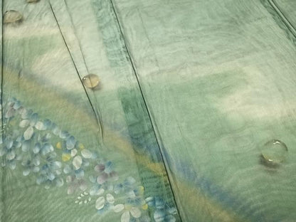 平和屋着物▽訪問着 無双 紗袷 紗×紗 手描き 萩文 水滴 金彩 正絹 逸品 AAAZ9205fy