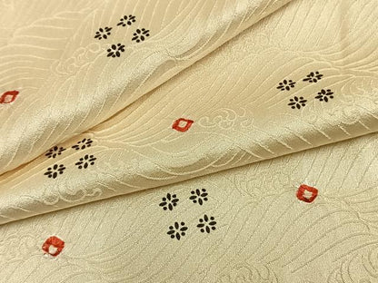 平和屋着物▽上質な小紋 単衣 鹿の子花文 正絹 逸品 AAAZ9210fy