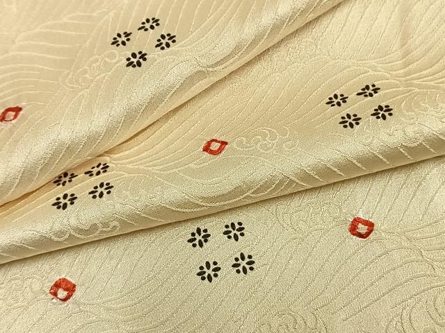 平和屋着物▽上質な小紋 単衣 鹿の子花文 正絹 逸品 AAAZ9210fy