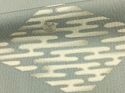 平和屋着物▽訪問着　単衣　駒刺繍　菱文　銀彩　三越扱い　正絹　逸品　AAAZ9214fy