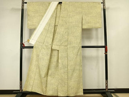 平和屋着物▽上質な紬 単衣 抽象文様 正絹 逸品 AAAZ9216fy