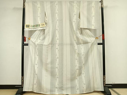 平和屋着物▽塩沢絣 単衣 120亀甲 鳥間道 証紙付き 正絹 逸品 未使用 AAAZ9217fy