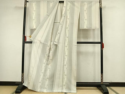平和屋着物▽塩沢絣 単衣 120亀甲 鳥間道 証紙付き 正絹 逸品 未使用 AAAZ9217fy