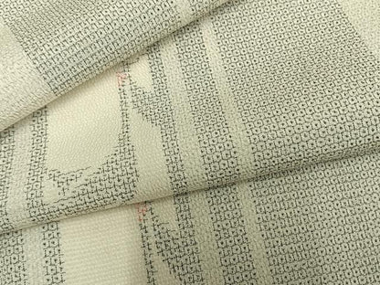 平和屋着物▽塩沢絣 単衣 120亀甲 鳥間道 証紙付き 正絹 逸品 未使用 AAAZ9217fy