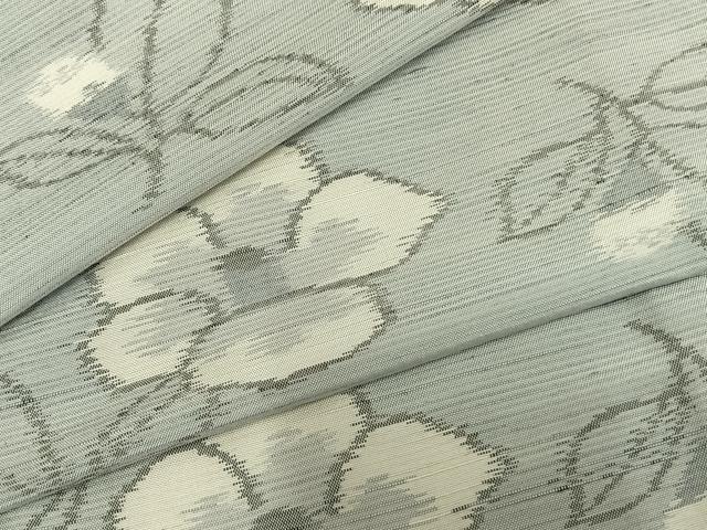平和屋着物▽上質な紬 単衣 草花文 正絹 逸品 AAAZ9219fy