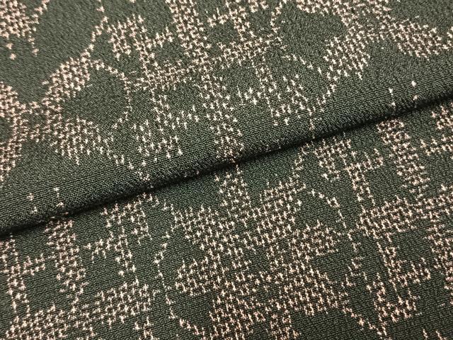 平和屋着物▽本塩沢 単衣 幾何学文様 正絹 逸品 AAAZ9221fy