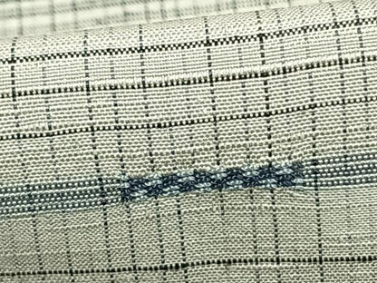 平和屋着物▽上質な紬 単衣 刺繍 横縞 正絹 逸品 AAAZ9223fy