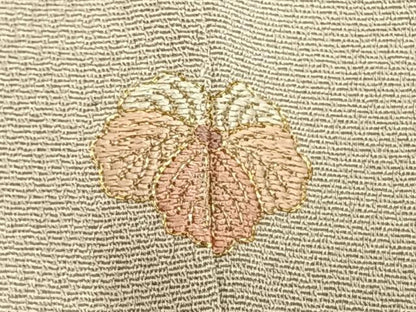平和屋着物▽銀座きしや 訪問着 単衣 駒刺繍 花文箱文 金彩 正絹 逸品 AAAZ9224fy
