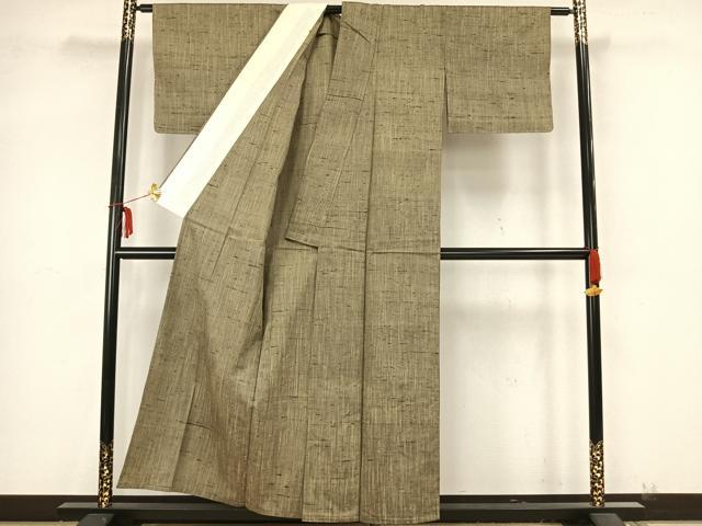平和屋着物▽上質な紬 単衣 霞文 正絹 逸品 未使用 AAAZ9225fy