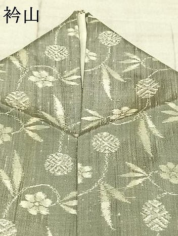 平和屋着物▽上質な紬　単衣　草花文　正絹　逸品　AAAZ9228fy