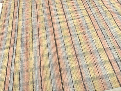 平和屋着物▽上質な紬 単衣 絞り 間道 正絹 逸品 AAAZ9229fy