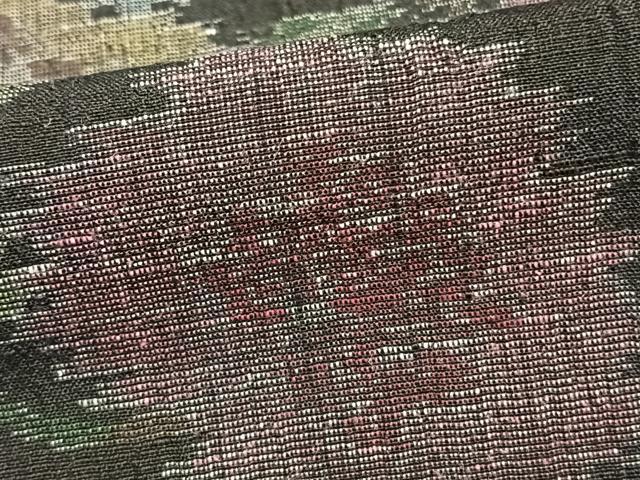 平和屋着物▽結城ちぢみ 単衣 草花文 正絹 逸品 AAAZ9230fy
