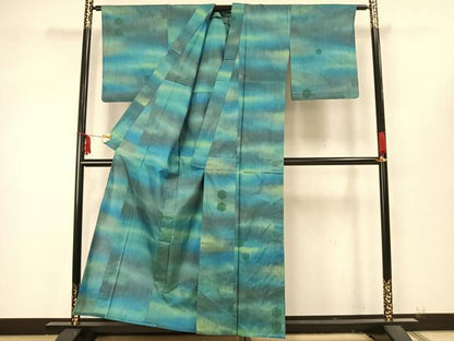 平和屋着物▽訪問着 単衣 亀甲文 正絹 逸品 AAAZ9232fy
