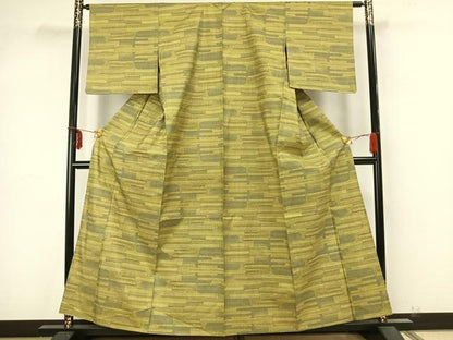 平和屋着物▽本場大島紬 単衣 7マルキ エ霞文 正絹 逸品 未使用 AAAZ9233fy
