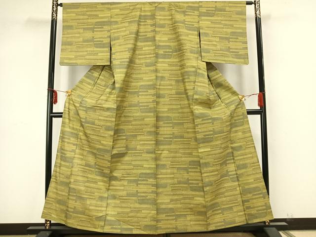 平和屋着物▽本場大島紬 単衣 7マルキ エ霞文 正絹 逸品 未使用 AAAZ9233fy