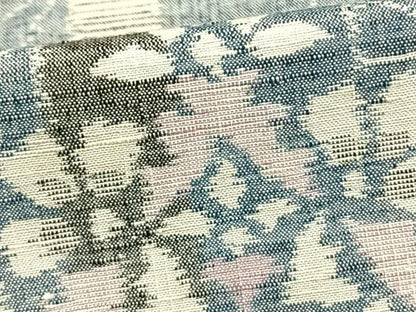 平和屋着物▽上質な紬 単衣 吉祥花文 正絹 逸品 AAAZ9234fy