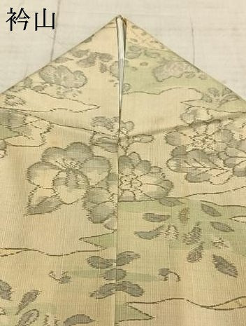 平和屋着物▽上質な紬　単衣　草花文　正絹　逸品　AAAZ9237fy