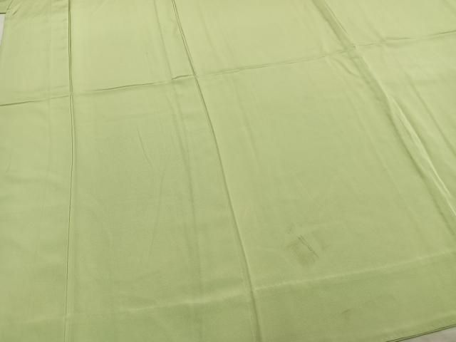 平和屋着物▽上質な色無地 単衣 若菜色 正絹 逸品 AAAZ9241fy