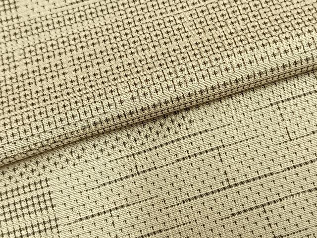 平和屋着物▽お召　単衣　幾何学文様　正絹　逸品　AAAZ9245fy