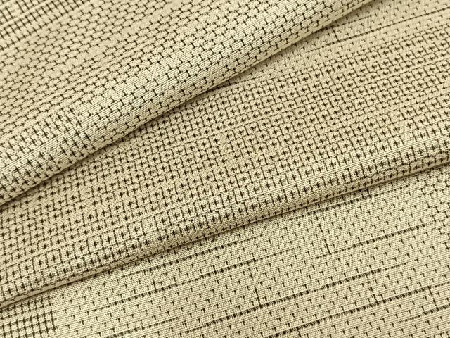 平和屋着物▽お召　単衣　幾何学文様　正絹　逸品　AAAZ9245fy