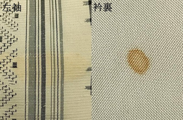 平和屋着物▽上質な紬 単衣 草花間道 正絹 逸品 AAAZ9248fy
