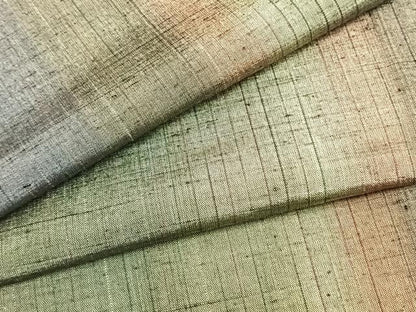 平和屋着物▽上質な紬 単衣 縞 正絹 逸品 AAAZ9249fy
