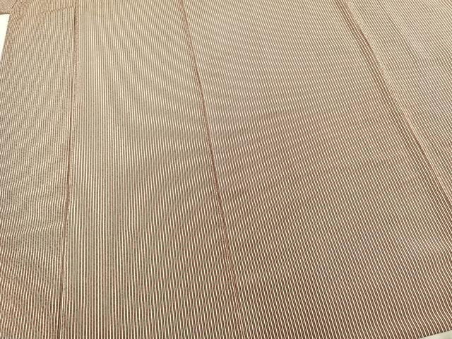 平和屋着物▽上質な小紋 単衣 縞 正絹 逸品 AAAZ9251fy