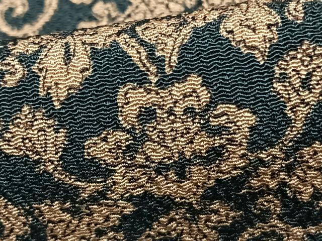 平和屋着物▽上質な小紋　単衣　花唐草文　鬼しぼ縮緬　正絹　逸品　未使用　AAAZ9254fy