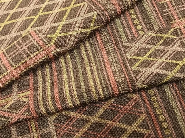 平和屋着物▽上質な小紋 単衣 色紙重ね文 正絹 逸品 AAAZ9257fy