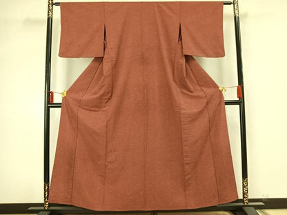 平和屋着物▽上質な小紋 単衣 霞文 正絹 逸品 AAAZ9259fy