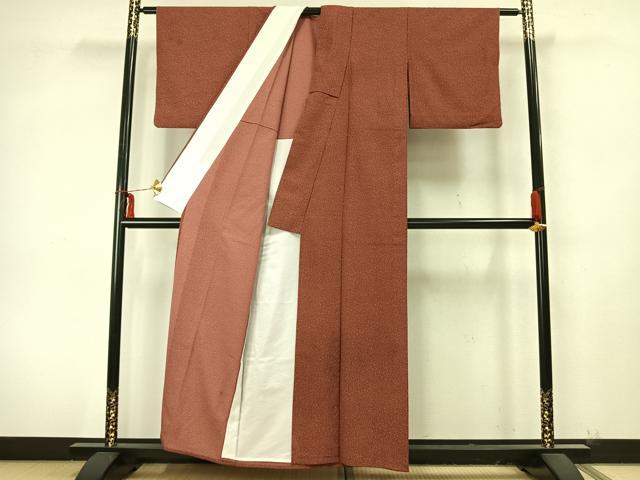 平和屋着物▽上質な小紋 単衣 霞文 正絹 逸品 AAAZ9259fy