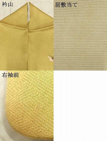 平和屋着物▽訪問着 単衣 枝花文 銀彩 正絹 逸品 AAAZ9260fy