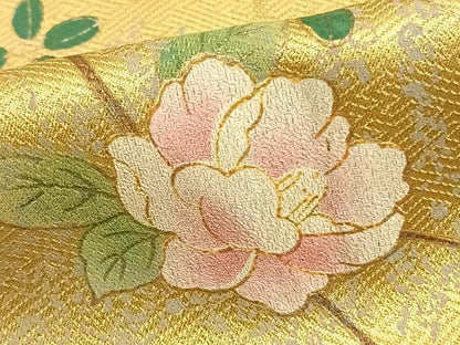 平和屋着物▽訪問着 単衣 枝花文 銀彩 正絹 逸品 AAAZ9260fy