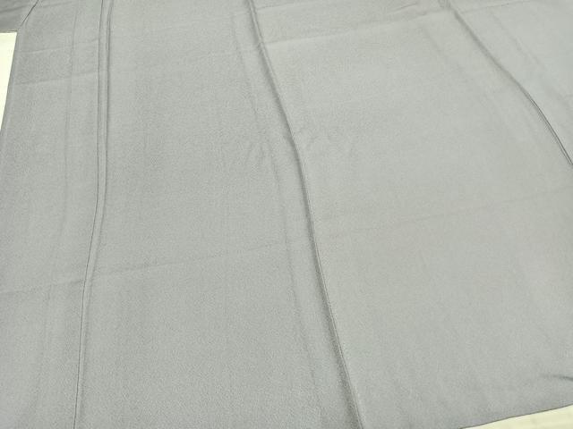 平和屋着物▽上質な色無地 単衣 牡丹鼠色 伊勢丹扱い 正絹 逸品 AAAZ9261fy