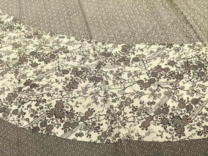 平和屋着物▽訪問着 単衣 型染め 草花文 正絹 逸品 AAAZ9265fy