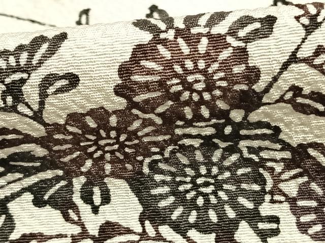 平和屋着物▽訪問着 単衣 型染め 草花文 正絹 逸品 AAAZ9265fy