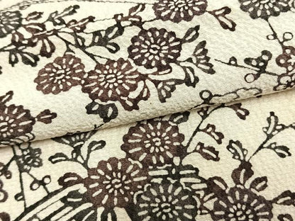 平和屋着物▽訪問着 単衣 型染め 草花文 正絹 逸品 AAAZ9265fy