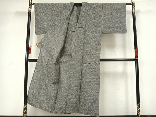 平和屋着物▽雪匠紬 単衣 花尽くし 手織 証紙付き 正絹 逸品 AAAZ9267fy