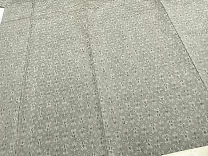 平和屋着物▽雪匠紬 単衣 花尽くし 手織 証紙付き 正絹 逸品 AAAZ9267fy