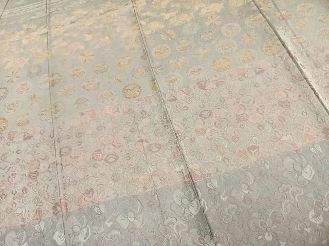 平和屋着物▽訪問着 単衣 天目織 横段花文 正絹 逸品 AAAZ9269fy