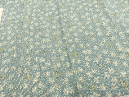 平和屋着物▽本塩沢 単衣 葉尽くし 正絹 逸品 AAAZ9271fy