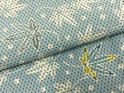 平和屋着物▽本塩沢 単衣 葉尽くし 正絹 逸品 AAAZ9271fy