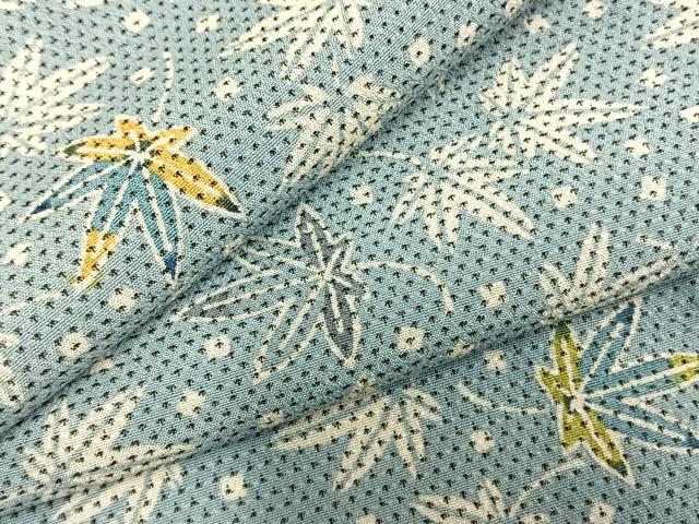 平和屋着物▽本塩沢 単衣 葉尽くし 正絹 逸品 AAAZ9271fy